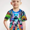 Children's Clothing Boys Tshirt Short Sleeve Children T-Shirt Creative Print Funny Kids Summer Clothes Girl Clothes O-Neck Tops 2