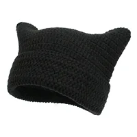 1pc Little Devil Striped Knitted Hat,big Head Circumference Knitted Hat,cute Cat Ears Pointed Hat,head Protector Hat for Parties - Image 6