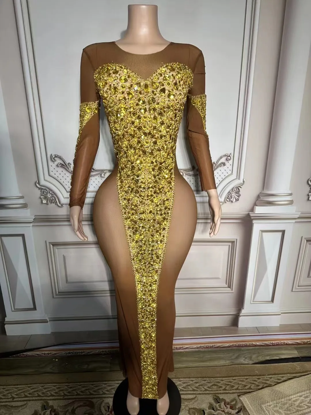 

New Female Singer Costume Gold Jumpsuit Fashion Performance Wear Dancer Evening Dress Dj Ds Party Birthday Stage Dance Outfit