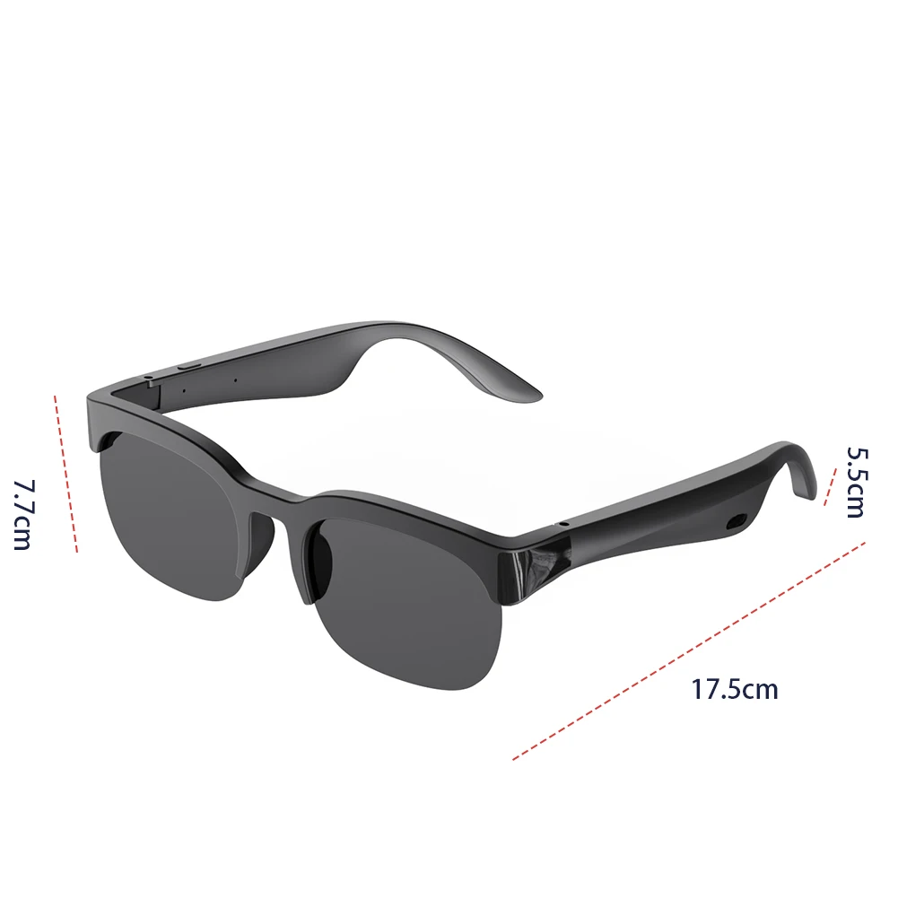 Smart Glasses with AI Translator Hands-Free Music & Calls BT Sunglasses UV Protection Outdoor Sports Headphones for Men & Women