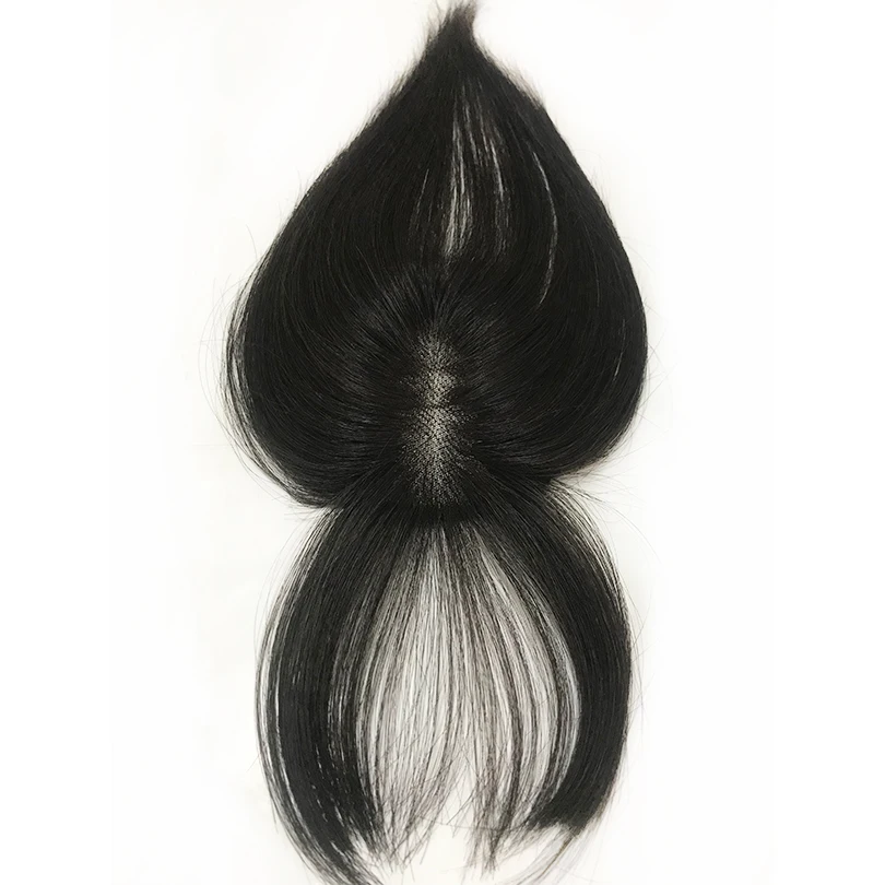 Human Hair Topper 8x11cm Clip-In Lace Base for Thinning Hair Full Lace Base Clip in Human Hair Women Remy Hairpiece  main image 4