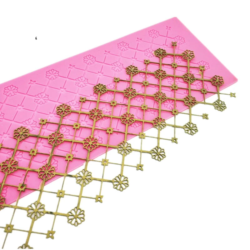 Кружевной коврик с изогнутым узором в сетку, силиконовая форма для помадки, торта, инструменты для украшения тортов, украшения на день рождения, свадьбу, фотоинструменты