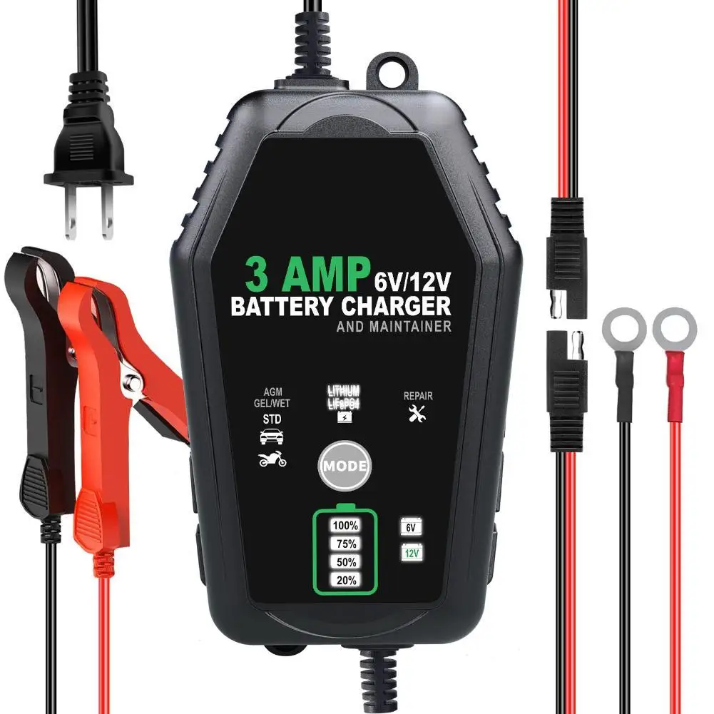 Unocho 24V Acculader Automatische Slimme Lader 5A Trickle Lader en I/O