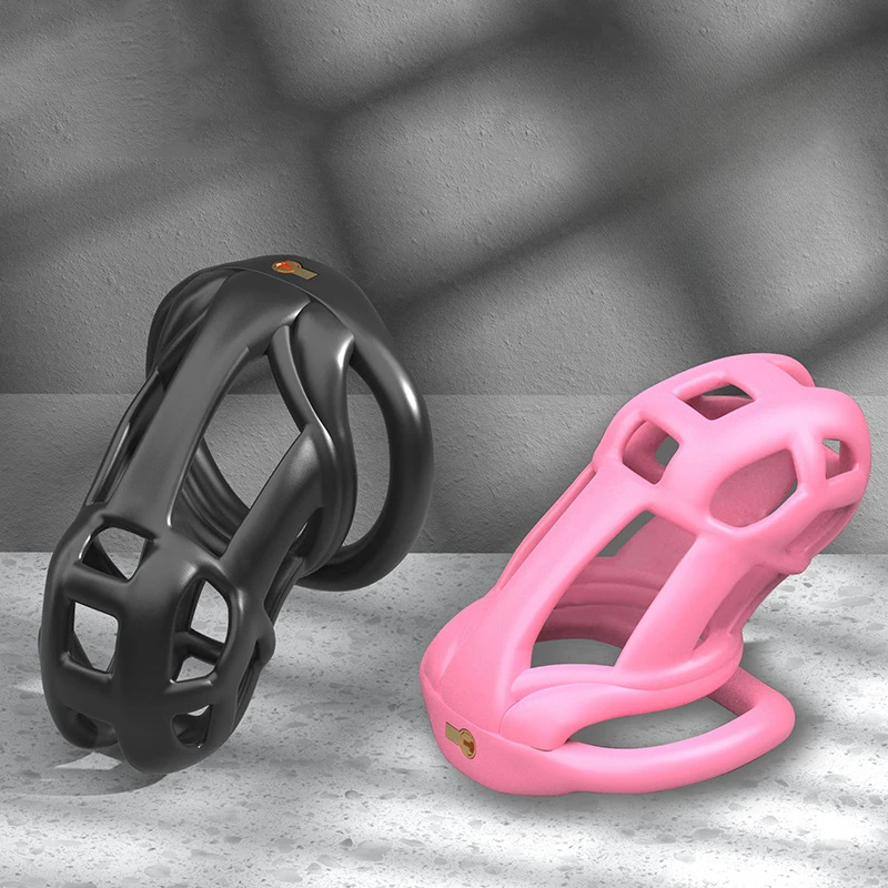 Men's Chastity Lock Chaste Vessel Black Light Pvc Penile Ring Snap Ring Multi Size Cage SM Sex Toys BDSM 3D Invisible Lock