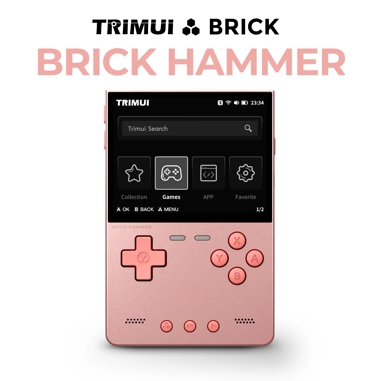 2026 TRIMUI BRICK Hammer Handheld Game Console 3,2'' IPS-scherm Linux-systeem Metalen behuizing LED-verlichting Gratis toetsenbordkapjes als extraatje_voghion.com