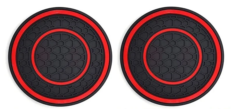 Set of 2 Anti-Slip Car Console Coasters - 7cm Honeycomb Design