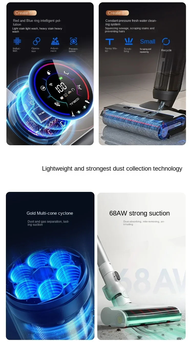 TINECO fuwan ChorusProAir Floor washer, drag-suction integrated high temperature mite removal household appliance cleaner 5