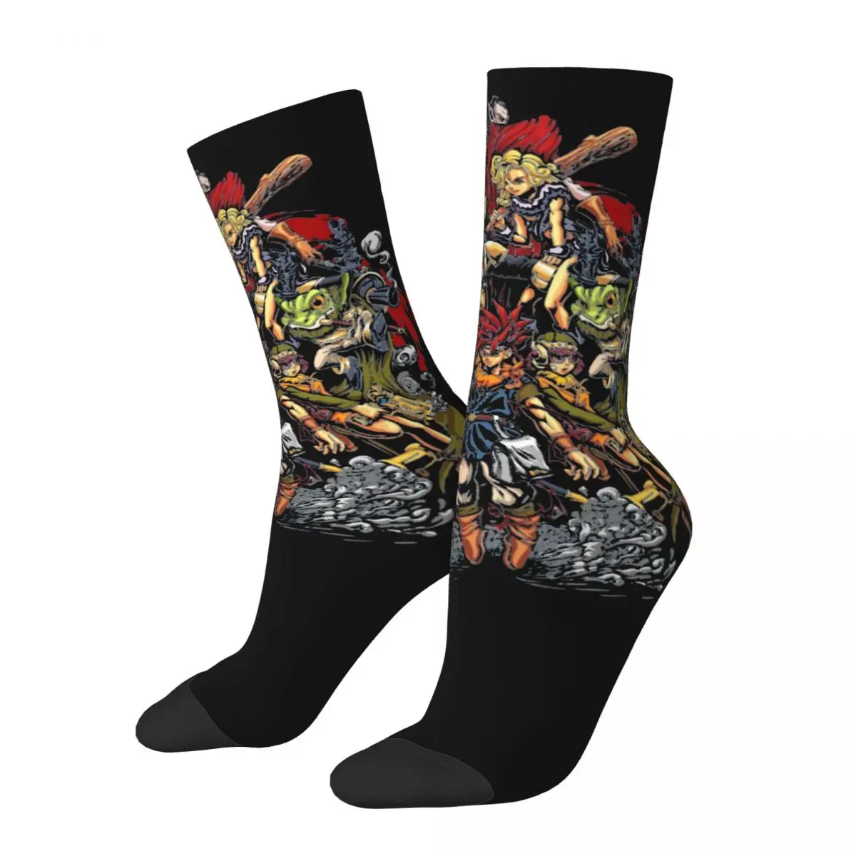 Happy Funny Calzini A Compressione Da Uomo Tutti I Personaggi Classic Vintage Harajuku Chrono Trigger Game Casual Crew Sock Gift Printed