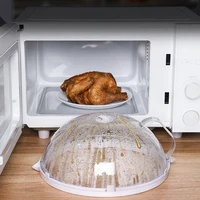 Couvercle de protection transparent pour micro-ondes anti-éclaboussures haute température grille d'aération et poignée chauffage des aliments 1
