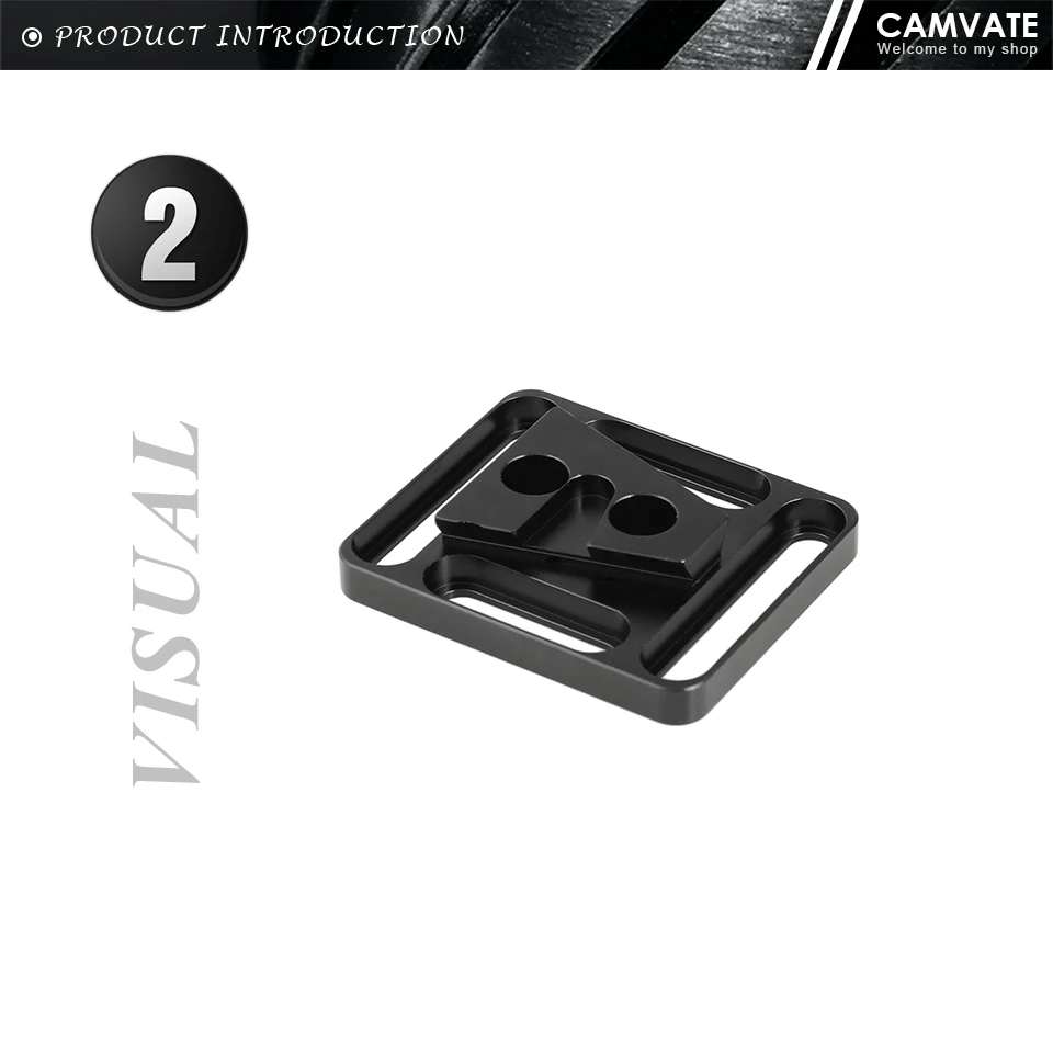 Quick Release V-Lock Wedge Mount Base Plate With 1/4"-20 Mounting Points & Groov