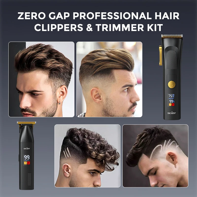 Sejoy Professional Electric hair clippers Kits Adjust Speeds Rechargeable Hair Trimmers for Men Cordless Hair Cut Machine 5