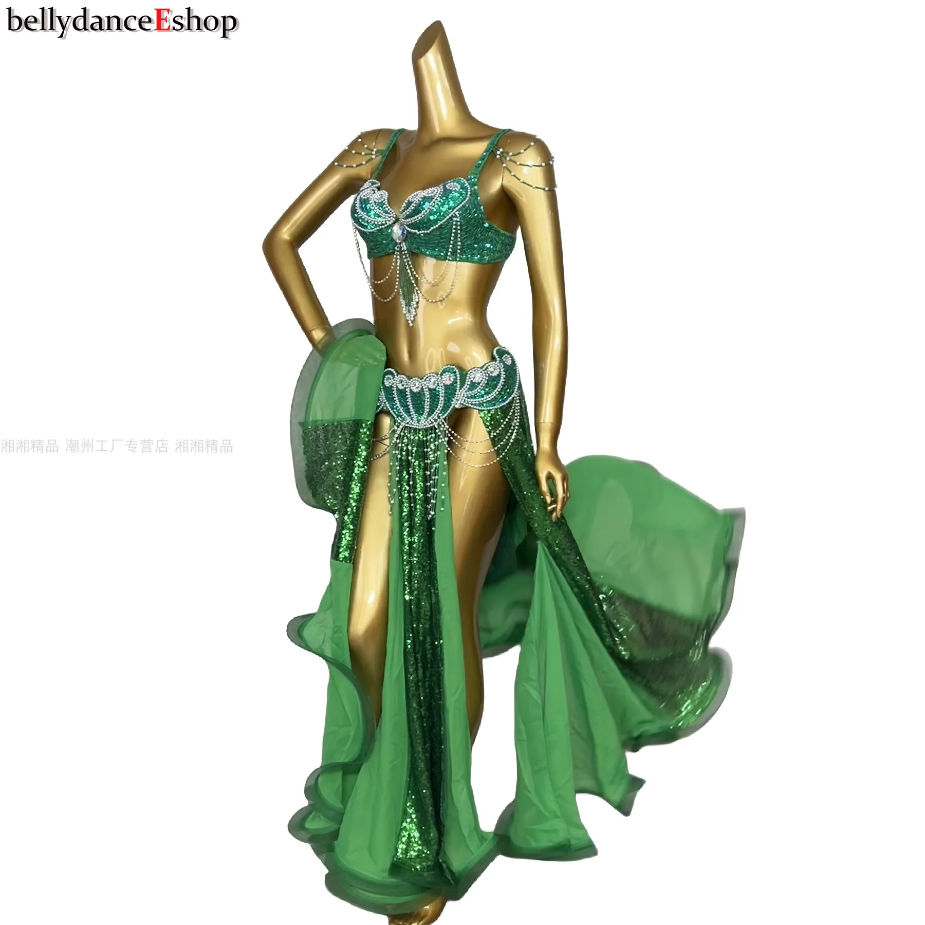 Belly Dance Costume New Women's Customization Beading Tassel Set