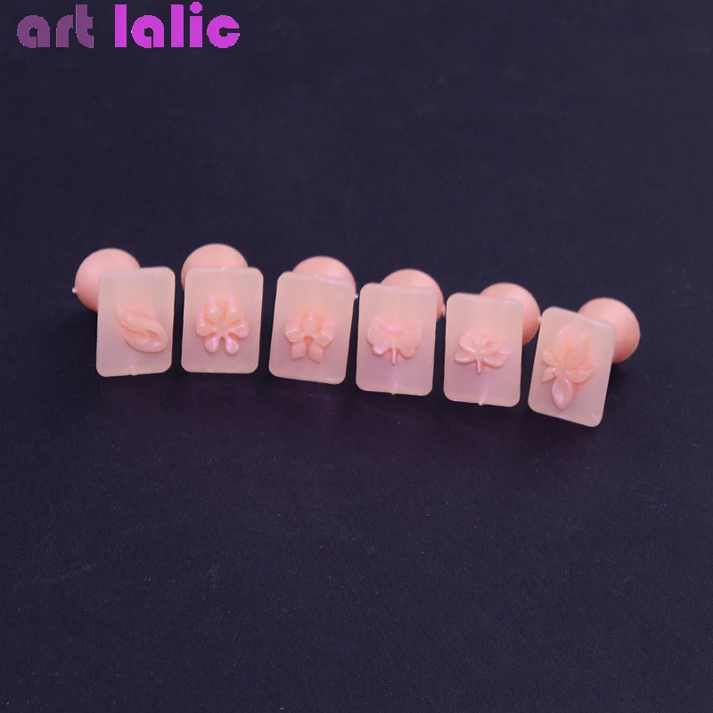 Nail Tools Manicure Tools 3D Nail Art Stamping Tool Acrylic Nail Tips Stamps Templates Flower Butterfly Coconut Tree Patterns 12Pcs