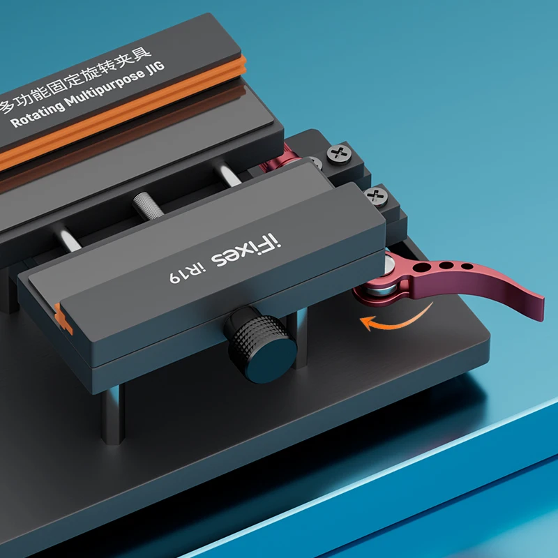 iFixes iR19 2 in 1 360도 회전 고정 클램프 홀더, 아이폰, 삼성, 화웨이 후면 커버 유리 제거 수리 도구 (미끄럼 방지)