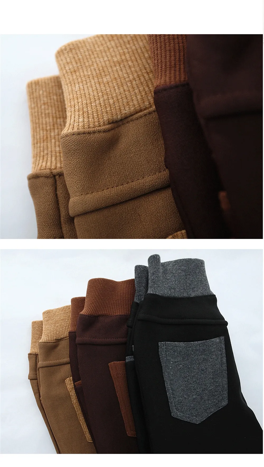 Damen Fleece-Gefütterte Freizeithose Dehnbare Ultra-High-Waist Winter-Jeans - Khaki Hose für Arbeit und Freizeit - XXS bis 2XL - Winter – Detail 6