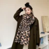 Leopard Scarf Imitation Cashmere Neckerchief For Women Winter Top Selling Scarf Neck Cover Outdoor Windproof Neckerchief 1