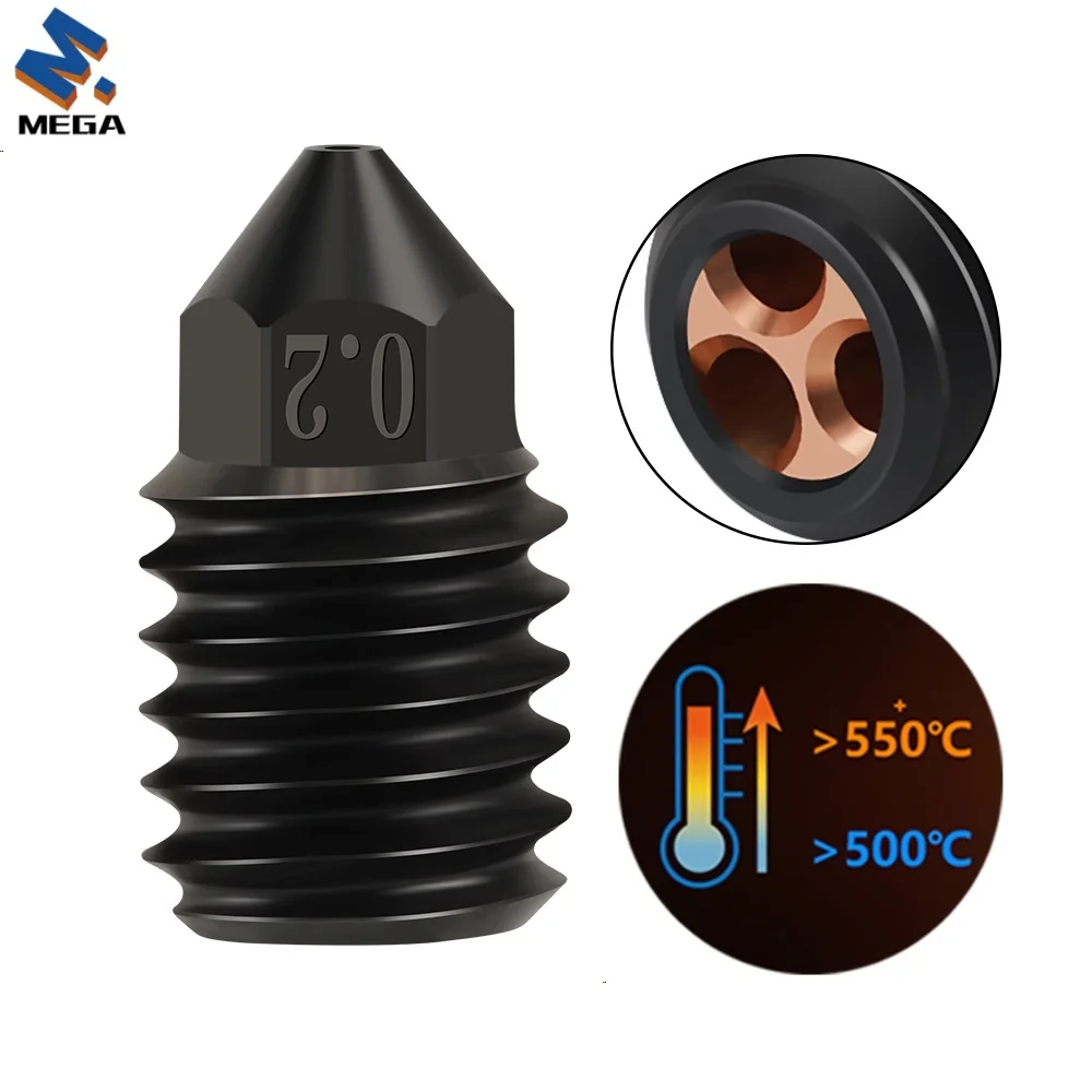 

10pcs/lot CHT Nozzle Hard Steel nozzles For Bambulab Clone High Flow Nozzle For Bambu Lab X1/ x1c p1p P1S 3D Printer 1.75mm