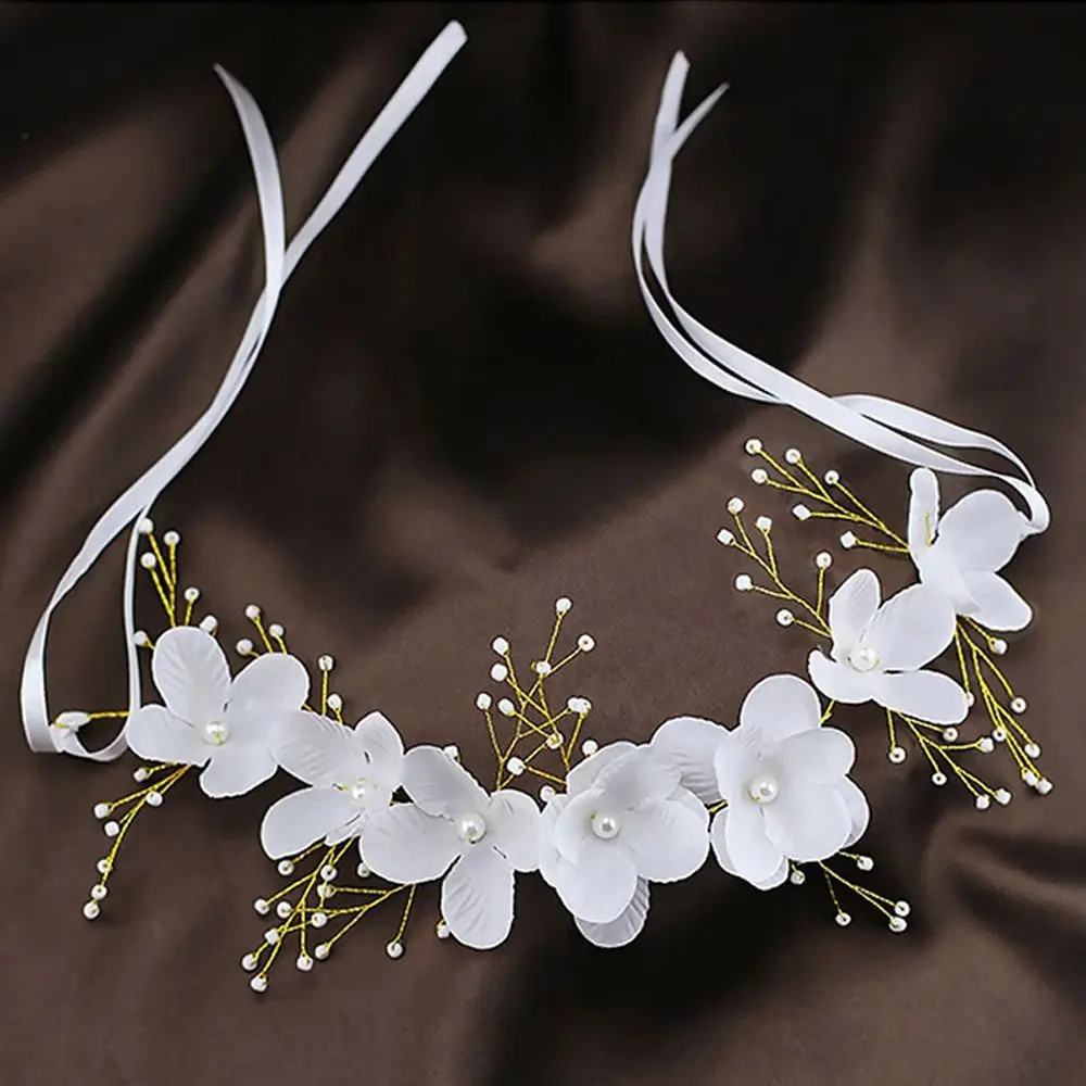 

White Jewelry Bridal Wedding Floral Crown Accessories Headband Hair Headdress Lace Flowers