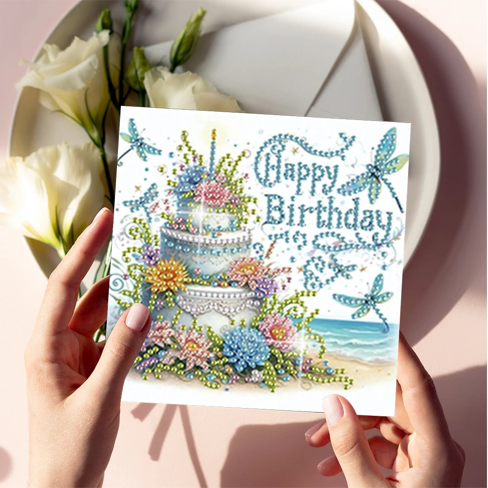 6PCS DIY Rhinestone Diamond Art Mosaic Postcards Animal Theme Diamond Art Handmade Cards for Birthdays Thanksgiving and Holidays