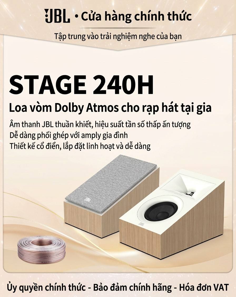 Loa kệ sách JBL STAGE 240H không dây hỗ trợ âm thanh 3D Dolby Atmos