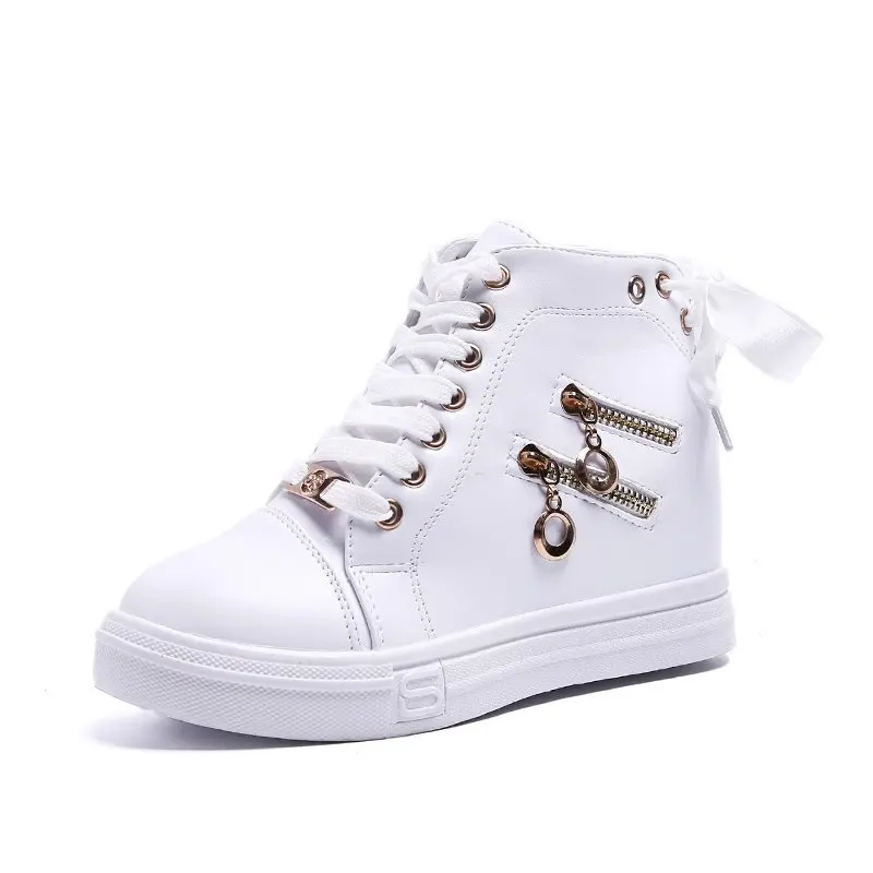 New Woman Leather Casual White Sneakers 6