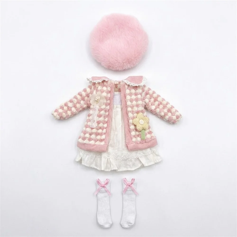 Puppe Kleidung 1/6 bjd Puppe Mode Outfit Set hübsches Kleid Hut Kopf bedeckung Mädchen Spielzeug Geschenk Puppe Zubehör keine Puppen keine Schuhe – Detail 5