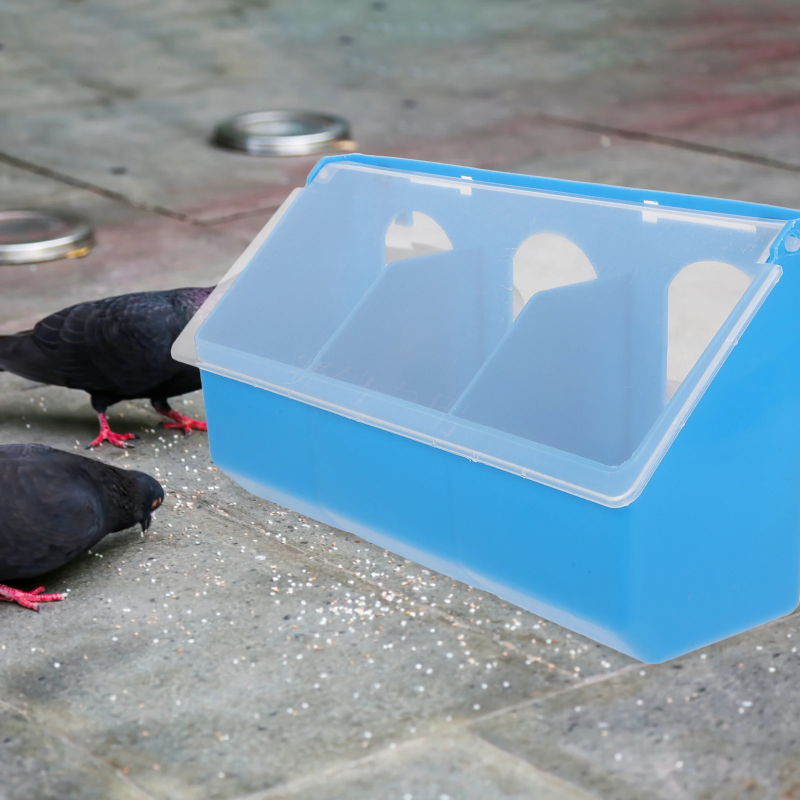 Hangable Bird Feeder Pigeon Feeder Multi-grid Pigeon Food Storage Box Bird Cage Hanging Water Bowl Cage