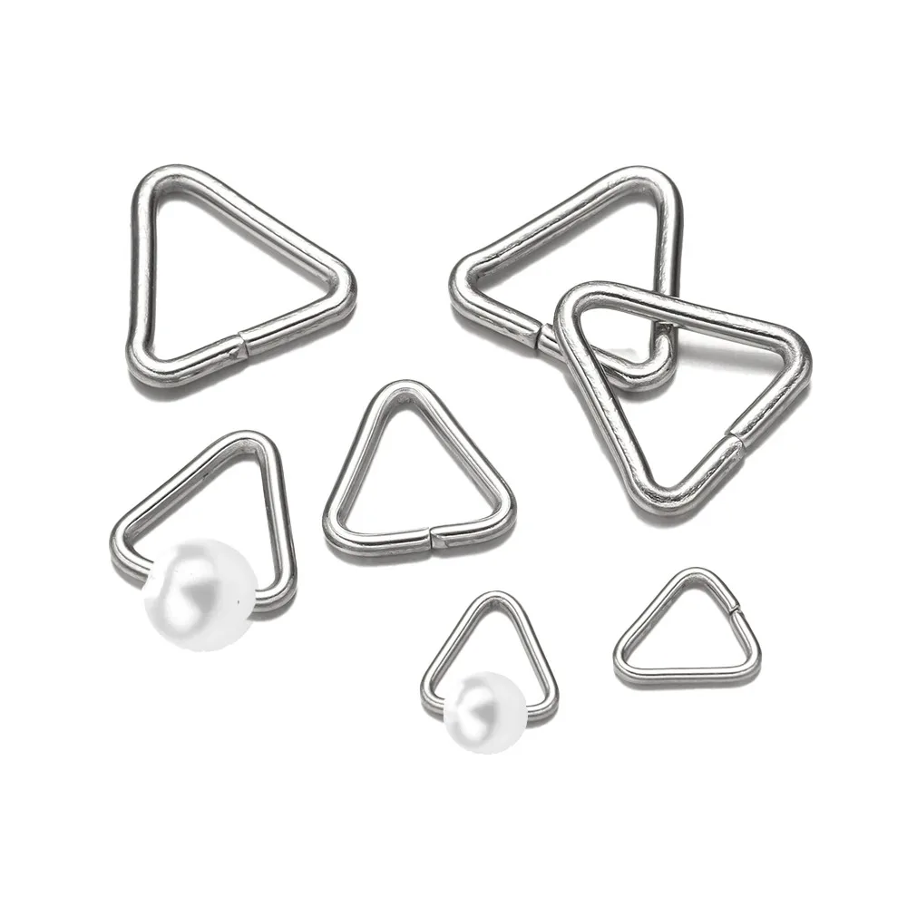

100 шт. треугольные открытые соединительные кольца из нержавеющей стали, зажим-зажим, соединители, застежка-крючок для DIY браслета, ожерелья, Ювелирная фурнитура