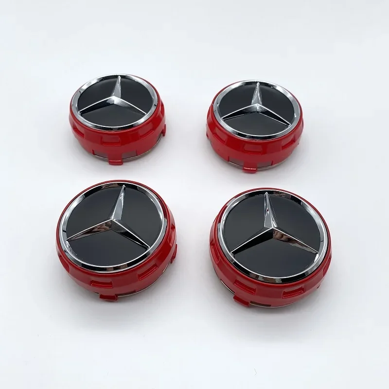 자동차 스타일링 휠 센터 캡 허브 커버 배지, 메르세데스 벤츠 AMG C63 C43 E53 E63, 4 개, 75mm, 신제품