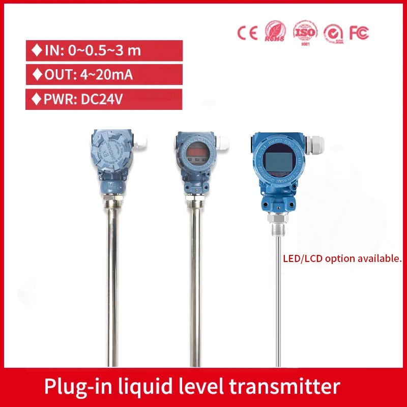 

Hydrostatic Metal Armored Oil Liquid Level Transducer Plug-in Liquid Level Transmitter Diesel Fuel Tank 4-20mA Level Sensor