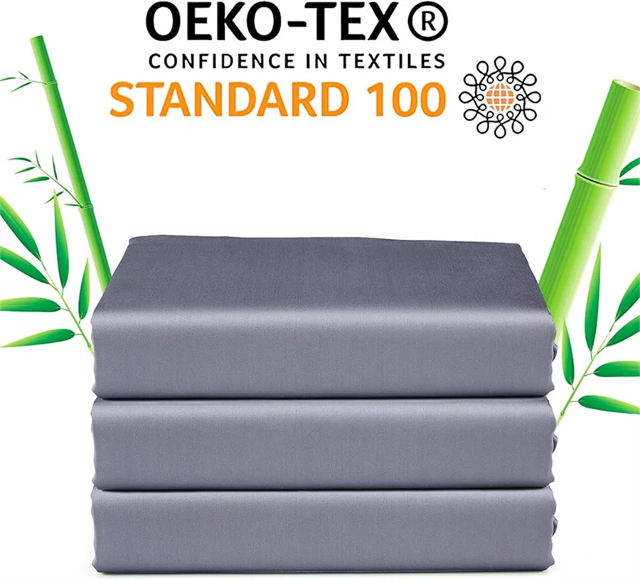 Organic Bamboo Bed Fitted Sheet Solid Color Silky Bed Cover Luxury Mattress Cover with Rubber Band Double Queen Size Customized 6