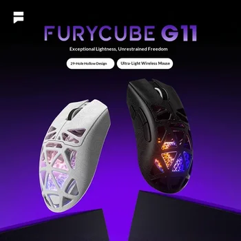 Furycube G11 Wireless Mouse Game Bluetooth The Third Mock Examination Paw3311 Lightweight Hollow Out Design Rgb Mouse New 1