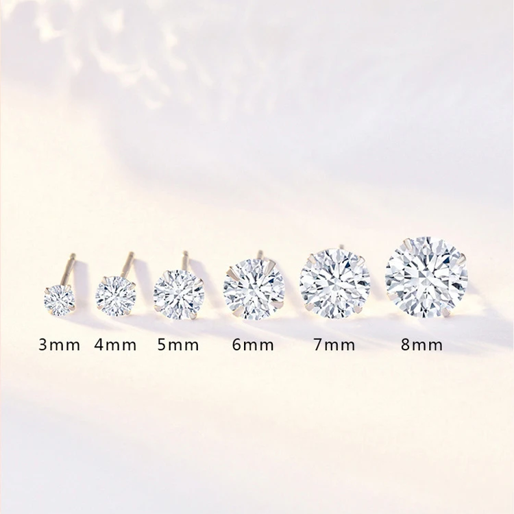 Crystal Zircon Real 925 Sterling Silver Earrings Channel