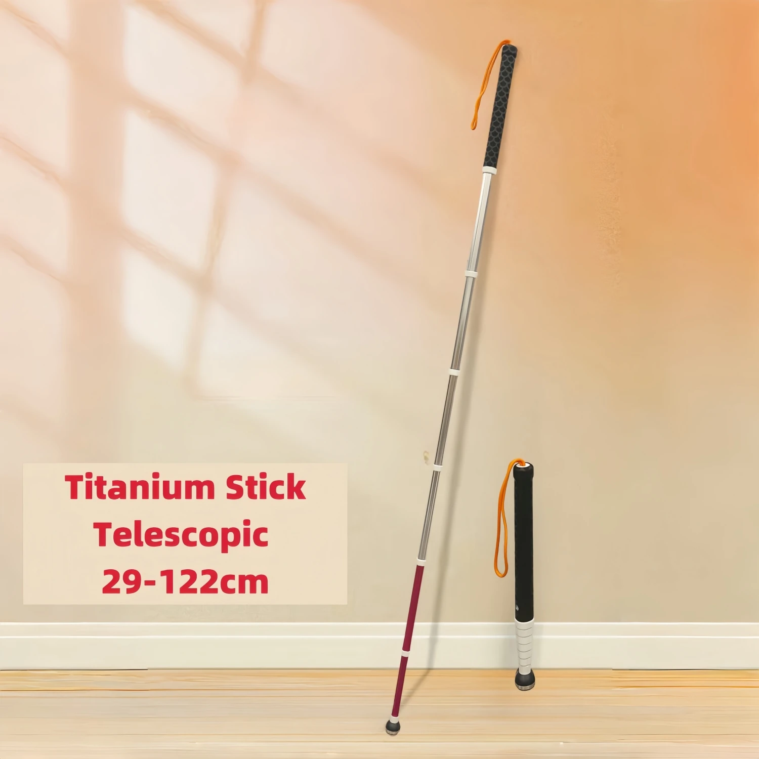 Titanium Retractile Crutch 125/138cm Expandable Trekking Pole for Old Man Multifunctional Walking Stick Cane for Elderly Grandpa trekking poles