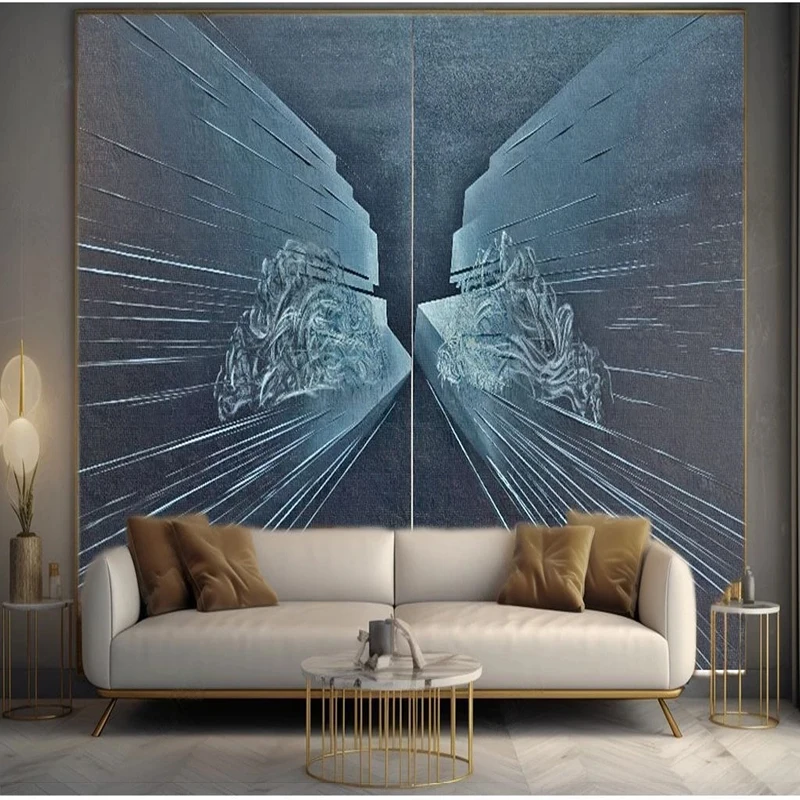 

Custom 3D Photo Mural Wallpaper Abstract Dark Blue Texture Paint TV Sofa Background Wall Papel De Parede Home Décor Art Tapety