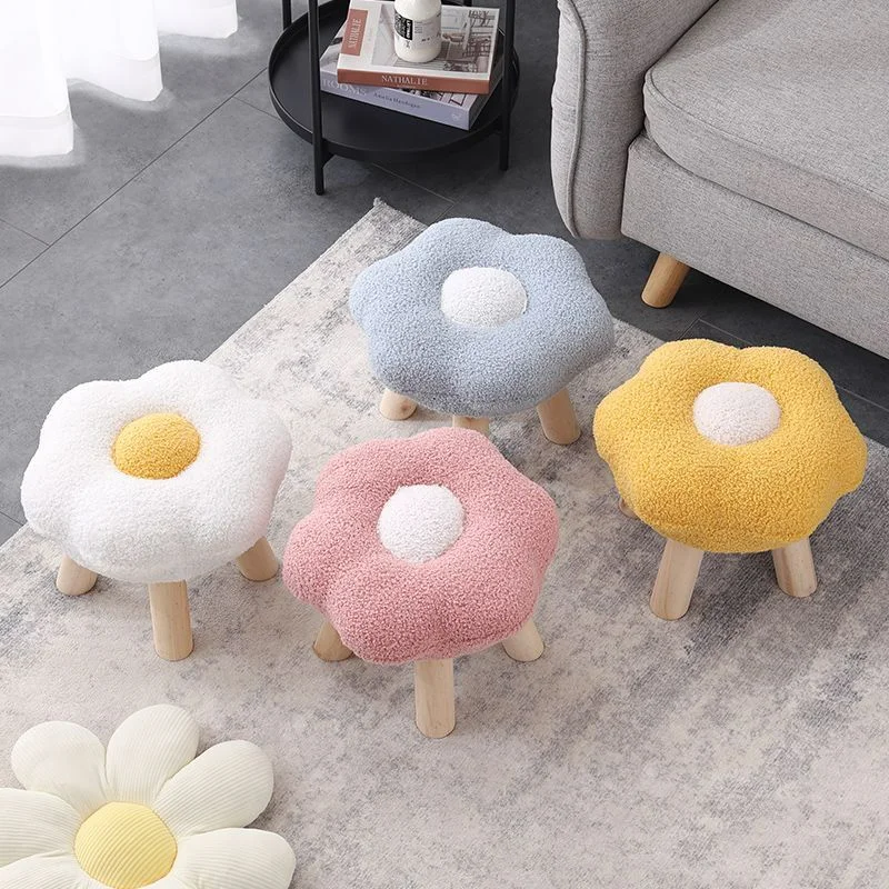 

Floral Colorful Small Chair Endurable Hallway Stools Cute Room Chair Adorable Shoes-changing Stool Vanity Chair Ottoman Bench
