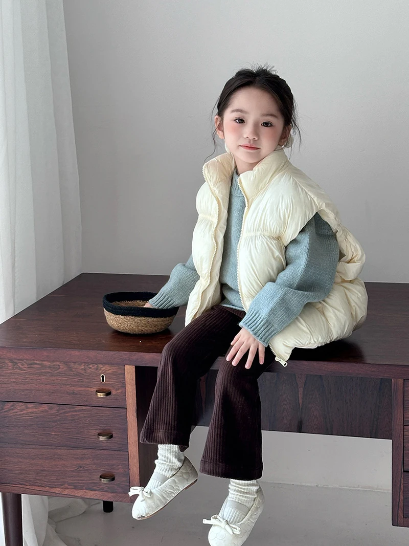 Kids Warm Turtleneck Vest for Autumn Winter