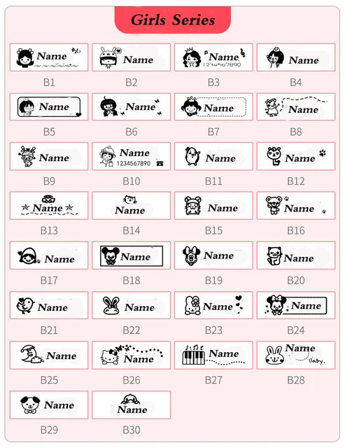 Chlidren Name Stamp DIY Toy 6 Cartoon Styles Custom Stamp for Kids School Clothing Suitable for Boys Girls sello personalizado 4
