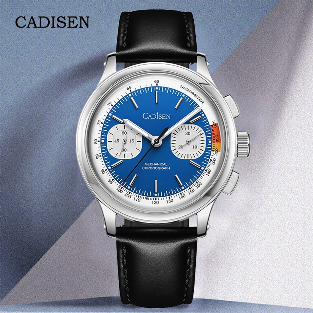 

CADISEN Men's Watches Mechanical Chronograph Automatic Watch For Men Seagull ST1900 Pilot Gooseneck Military AR Sapphire Mirror