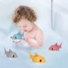1PC Toddler Baby Bath Toy Cute Cartoon Swimming Crocodile Clockwork Wagging Tail Rotating Device Beach Baby Bath Tub Wind Up Toy 3