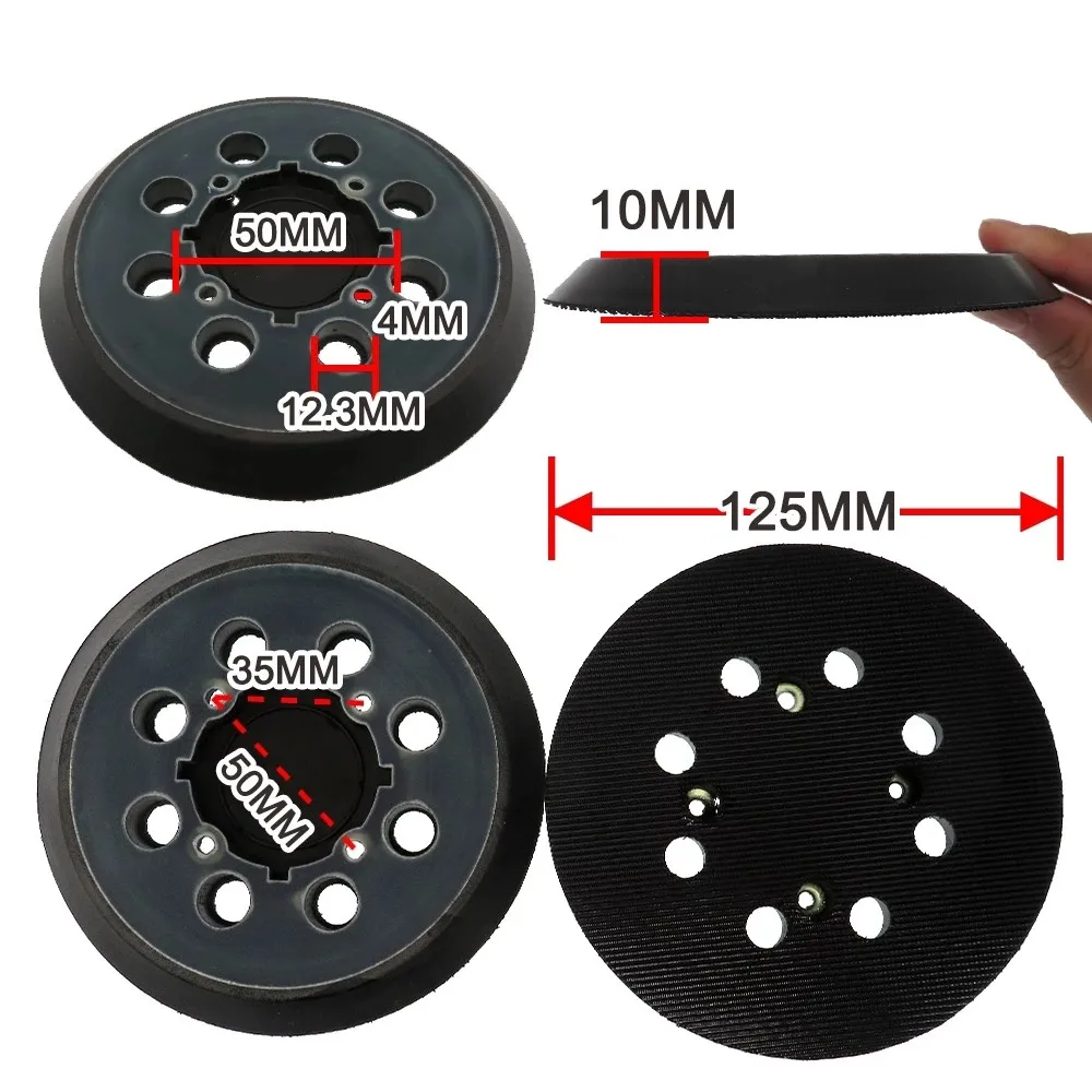 3Pcs Backing Pad Set 5 Inch Sanding Disc Pad 8 Hole Hook-Loop Sander Pads For Number DWE6423 N329079 Working With Models Parts