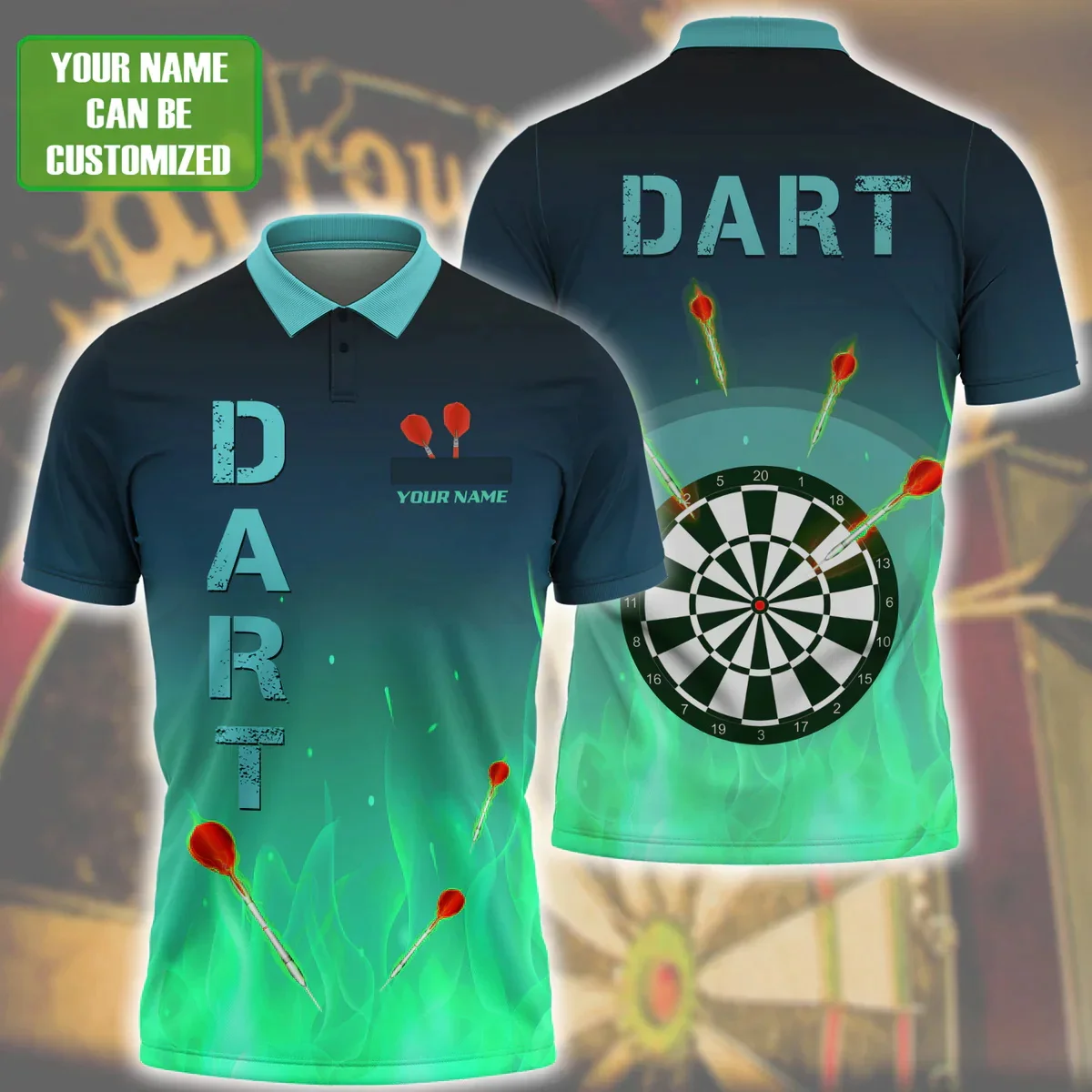 PLstar Cosmos Personalisierter Name Darts 3D-gedrucktes Sommer-Poloshirt Unisex Kurzarmhemden Bestes Dartspieler-Geschenk POL-41 – Detail 27