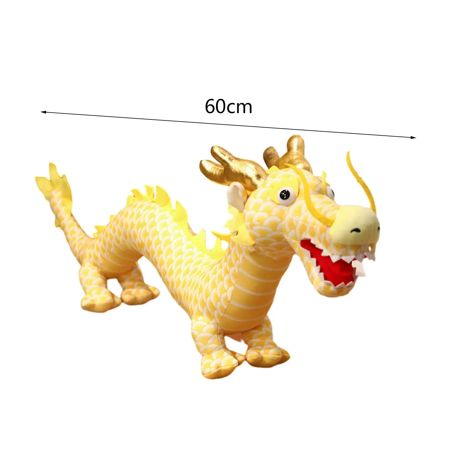 Chinese New Year Dragon Dolls Plush Stuffed Pillow Cartoon Adorable Huggable Cuddly Chinese Dragon Plush Dolls Room Decoration