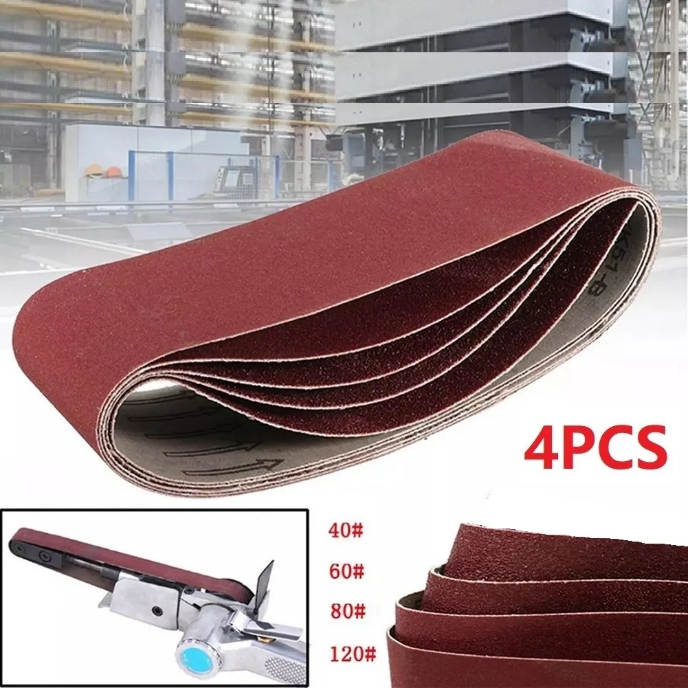 

4 PCS Sanding Belts 40-120 Grits Sandpaper Abrasive Bands For Belt Sander Grinder Abrasive Power Tool Parts Wood Metal Polishing