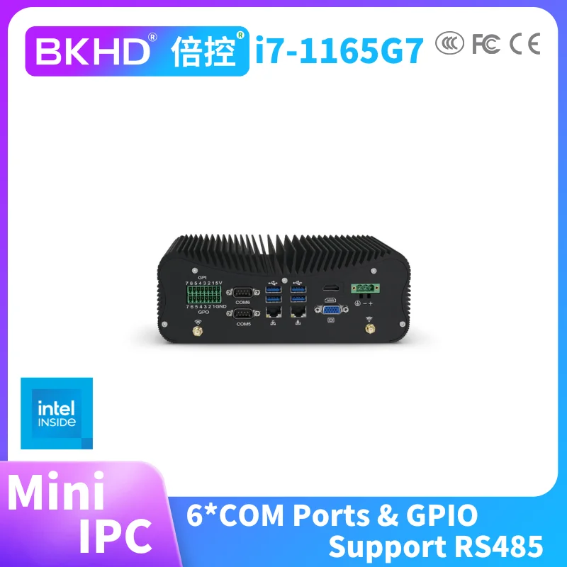 Bkhd Ibc Arc Mini Ipc Intstrial Computer Com Rs232 Rs485 Rs422 Gpio Processore Intel Core Senza Ventola I3-6157U Hdmi