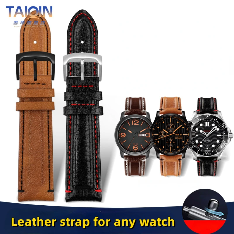 Nuovo Orologio In Pelle Cinturino Da Uomo Per Casio Swordfish Mdv-106 Cinturino Mdv-107 Citizen Bm8475 Iwc 20Mm 22Mm Sostituire Gli Accessori Per Orol