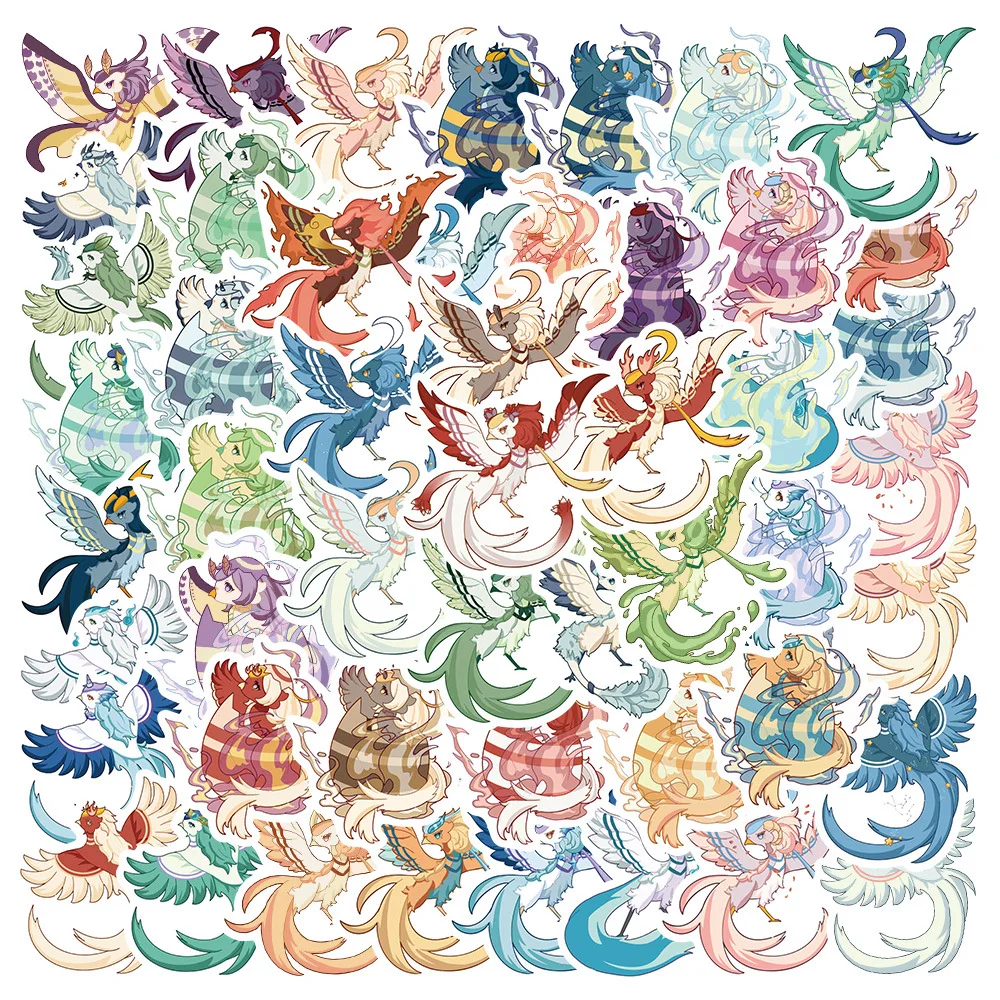 

10/30/50PCS Colorful Phoenix Cartoon Graffiti Waterproof Sticker Toy Decoration Notebook Kids Gift iPadGuitarPVCStickerWholesale
