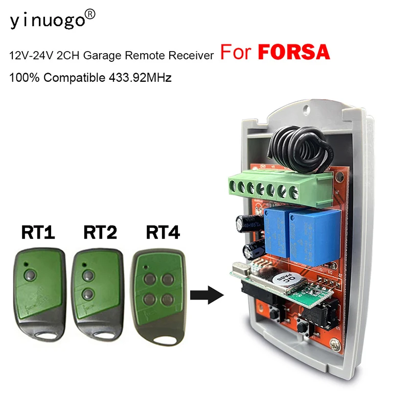 

FORSA TR1 TR2 TR4 Garage Door Remote Control Receiver 433.92MHz Remote Control Door Opener FORSA TR2 TR4 TR1 Gate Opener Command