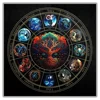 Tarot Altar Cloth with Zodiac Signs and Tree of Life Celestial Tarot Deck for Tarot and Oracle Card Readings 1