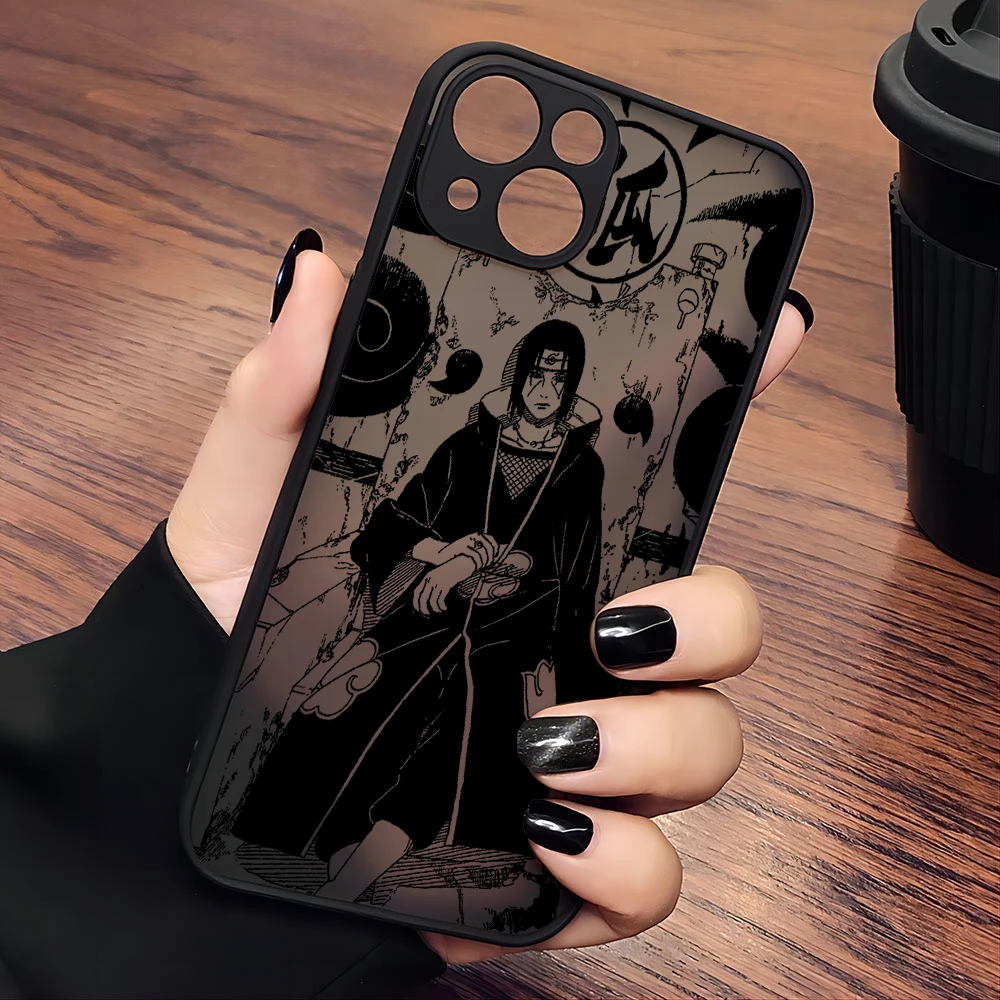 thumbnail image 1 of Funda de teléfono de Anime Akatsukis Itachis para iPhone 15 14 13 12 11 Mini Pro Max X XR 7 8 Plus n-narutos, funda trasera transparente mate, 1 of 5